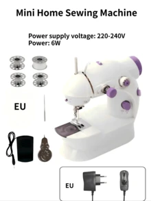 1pc Electric Sewing Machine, Portable Mini Sewing Machine For Home Use, 12 Stitches, Speed Adjustment, Automatic Threader, Foot Pedal With Night Light, Purple, DIY Crafting & Repair Tool, Great Gift For Parents, Christmas Or Halloween