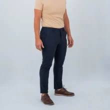 Premium Lycra Tech Comfort Tailored Dress Pants - Azul Marino - Ver 3