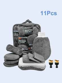 11件套优质超细纤维洗车及精细护理套装 - 包括轮胎刷、划痕修复垫、精细海绵、清洁手套、涂抹垫等。高品质内外饰汽车护理工具，温和不伤车漆，经久耐用，可重复使用，必备汽车清洁用品，柔软清洁手套，汽车清洁产品 - 彩色 - 查看 14
