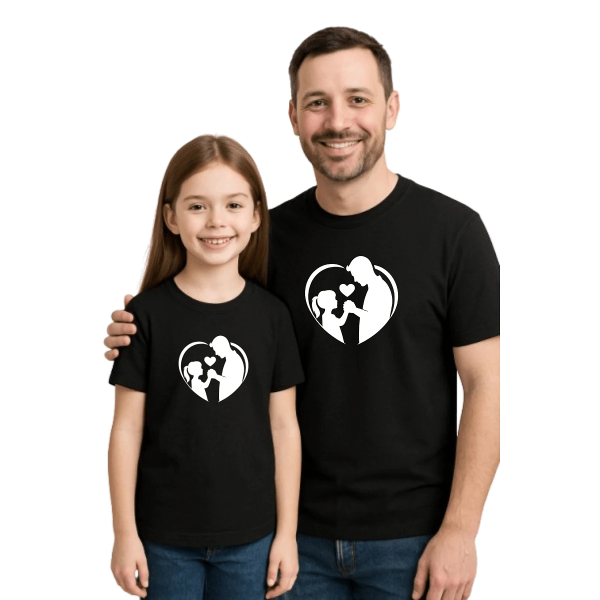 Father's Day T-Shirt Kit Printed Father And Daughter In Premium Cotton