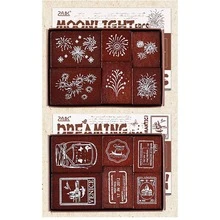 22pcs Leaf Series Planner Stamps, Lotus Rubber Stamp Set With Wooden Handle, Assorted Sizes 1cm, 2cm, 5cm, 10cm, Floral Patterns, Great For Christmas, Spring, Birthday Gifts To Family And Friends - Multicolor - View 23