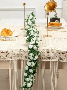 Nejlue Artificial Flowers/Plants1111 Home & Living 1 件人造悬挂玫瑰花藤假花花环玫瑰常春藤藤条仿丝绸玫瑰植物带绿叶背景用于家居装饰、房间装饰、花园装饰、墙壁装饰、室内外装饰、卧室装饰、婚礼装饰、餐桌装饰、圣诞装饰、派对装饰、万圣节装饰、生日装饰、秋季装饰