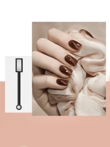 1 dụng cụ làm móng gel mắt mèo 3D có nam châm hai đầu mạnh mẽ, que nam châm làm móng gel đa năng - màu đen - Xem 6