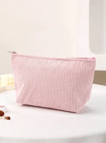 1pc Small Pouch Storage Bag Purse Organizer Small Makeup Bag New Simple, Fashionable And Fresh Corduroy Cosmetic Bag, Recommended Back-To-School Essentials Portable Makeup Bag, Multi-Functional Pencil Case, Cosmetic Brush Holder For Student Dormitory And Travel Home Use