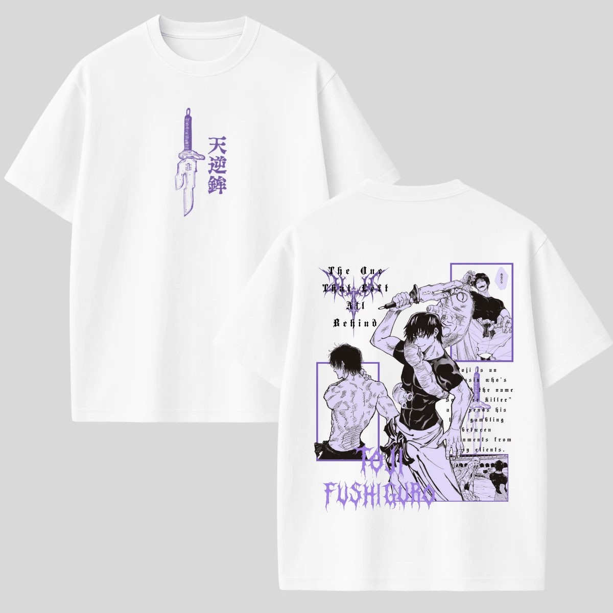 Anime Fushiguro Toji Printed Oversized T-Shirt Unisex Shirt - trắng - Xem 1