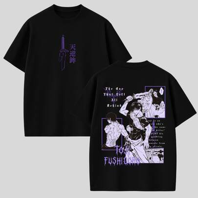 Camiseta Oversized Estampada Anime Jujutsu Fushiguro Toji Camisa Unissex