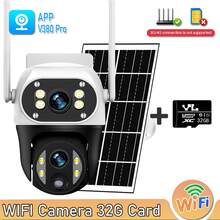 1 台太阳能供电 WIFI IP 摄像机 - 12MP 超高清双镜头三屏、350°PTZ 旋转、AI 跟踪、彩色夜视、10 倍变焦、双向音频、PIR 运动检测、智能警报提醒、IP66 防水、无线室外/室内安全摄像头，适用于家庭、办公室、庭院、农场、宠物监控，带移动应用程序，太阳能充电 - 白色 - 查看 13