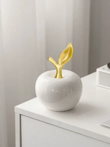 1件简约白色金色苹果形桌面摆件，白色创意波西米亚风格工艺品，适合作为朋友礼物/办公室家居装饰品 - 彩色 - 查看 8