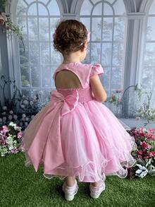 Garden Birthday Party Dress  Forest Pink Applique Butterflies Flowers -1.2.3.4 - 淺粉色 - 查看 4