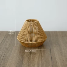 1pc Bohemian Style Paper Rope Lampshade, Rustic Hanging Lamp Shade, Woven Paper Rope Basket Ceiling Light Shade, DIY Pendant Light Shade, Suitable For Living Room, Kitchen Island, Dining Room Decor, Unique Home Decor Lampshade (Excluding Lighting Cord And Lamp Base) - Multicolor - View 11
