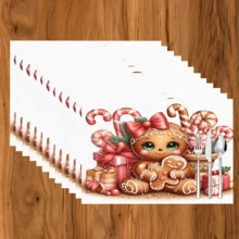 1 cái/4 cái/6 cái Miếng lót đĩa bằng vải lanh in họa tiết Giáng sinh, Trang trí Giáng sinh, Thích hợp cho bàn ăn, Trang trí mọi mùa, Miếng lót bàn có thể giặt được, Trang trí phòng, Miếng lót ly, Miếng lót bàn ăn nhà bếp, Trang trí tiệc trong nhà ngoài trời, Trang trí nhà cửa, Quà tặng lý tưởng - Nhiều màu - Xem 22