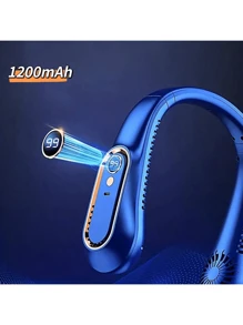 AOYI 1 Stück, klingenloser Aufhängeventilator, tragbarer USB aufladbarer Kühlerventilan mit 5 Windgeschwindigkeiten und digitaler Anzeige, supertechnologie und bladeloses Design für den Outdoor-Sport (Aufkleber für Eiscreme, Lüfter nicht enthalten)