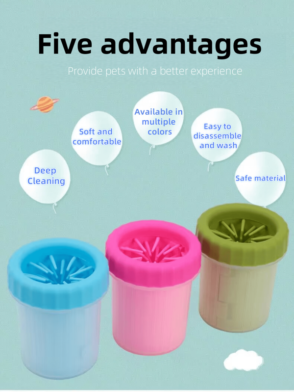 Automatic Pet Paw Cleaner, Dog Cat Foot Cleaning Cup, No Scrubbing Required