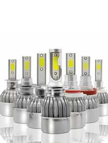 Pair Of C6 Super Led Lamps 6000K H1 H3 H4 H7 H11 H13 H16 H27 HB3 HB4 12V To 24V - HB3/9005 - 查看 2