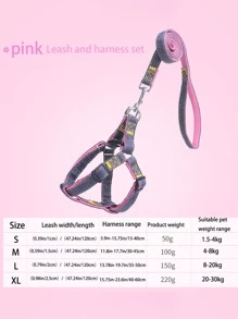 Denim Dog Harness And Leash Set - Adjustable, Comfort Fit For Small To Large Breeds - Durable Polyester Material, Pulling Rope, Teddy