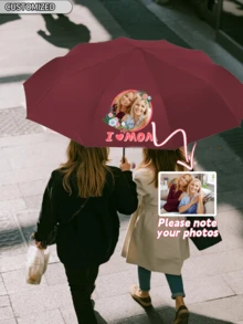 [Pedido mínimo de 1 pieza] Paraguas negro automático de 10 varillas, de uso dual a prueba de lluvia y sol | Paraguas plegable de apertura/cierre con un solo toque resistente al viento | Personalización de regalo de negocios/boda/promoción | Impresión personalizable de logotipo/texto/imagen, artículos lindos - Multicolor - Ver 3