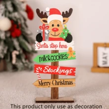 1 Decoración/Accesorio navideño, Artesanía de madera de dibujos animados. Muñeco de nieve/Reno de madera desmontable sin rostro y de colores, Decoración de mesa/Accesorio de escena, Decoración navideña, Regalo de Navidad.
