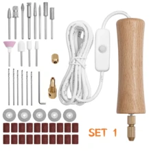 50 件电动树脂珠宝钻头套件，木质手钻树脂配件，多功能电动工具，用于钻孔、研磨、抛光、切割、雕刻、DIY 树脂工艺品，实用、方便、精确的珠宝制作工具 - 彩色 - 查看 11