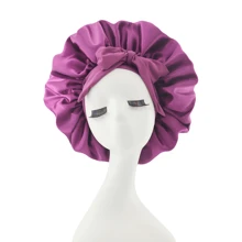 Luxurious Pink Satin Bonnet With Adjustable Tie Band & Bow Accent - Soft Hair Protection For Women & Men, Comfortable Ruffled Design For A Snug Fit, Hair Protection | Satin Cap | Smooth Satin Finish