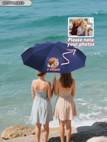 [Pedido mínimo de 1 pieza] Paraguas negro automático de 10 varillas, de uso dual a prueba de lluvia y sol | Paraguas plegable de apertura/cierre con un solo toque resistente al viento | Personalización de regalo de negocios/boda/promoción | Impresión personalizable de logotipo/texto/imagen, artículos lindos - Multicolor - Ver 5