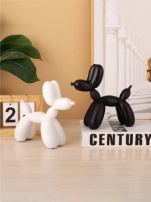1 Black And White Balloon Dog Ornament, Modern Decorative Home Ornament, Can Be Placed In The Living Room, Bedroom, Bookshelf, Desk, Simple Animal Art Decoration Statue, The Best Gift For Birthdays, The Best Gift For Mothers On Mother's Day
