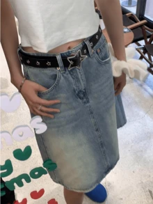 1 件女士朋克风格五角星腰带，多个镂空星星个性化皮带，搭配牛仔裤夏季、学校秋季、秋季、万圣节