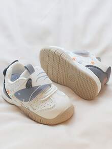 1 Pasang Sepatu Skate Kasual Anak, Sol Datar dengan Perekat Velcro Sederhana, Nyaman untuk Pemakaian Sehari-hari [Pilih Berdasarkan Panjang Bagian Dalam CM Sebenarnya] - Grey - View 4