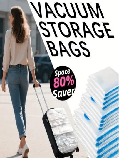 5/3/10 Large Vacuum Storage Bags, Thickened Vacuum Storage Bags, Comes With Random Color Air Pump, Used To Store Clothes And Quilts, Save Storage Space, Vacuum Storage Bags - Save 80% Space, Great For Moving, Traveling And Organizing Seasonal Clothes
