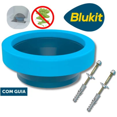 Anel de Borracha Vedação Azul Kit 2 Parafusos Castelo Bucha10 Anel Vedasao Blukit Com Guia Para Vaso