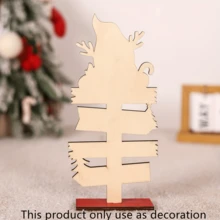 1 Decoración/Accesorio navideño, Artesanía de madera de dibujos animados. Muñeco de nieve/Reno de madera desmontable sin rostro y de colores, Decoración de mesa/Accesorio de escena, Decoración navideña, Regalo de Navidad.
