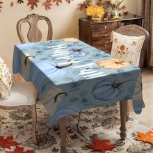 1/20pcs Autumn Rectangular Tablecloth, Beautiful Pumpkin Pattern Print Tablecloth, Suitable For Indoor/Outdoor, Restaurant, Kitchen, Party, Home Decoration And Autumn Gift, Home Decoration, Perfect Protection For Your Tabletop,