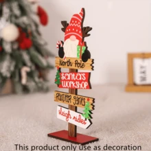 1 Decoración/Accesorio navideño, Artesanía de madera de dibujos animados. Muñeco de nieve/Reno de madera desmontable sin rostro y de colores, Decoración de mesa/Accesorio de escena, Decoración navideña, Regalo de Navidad.