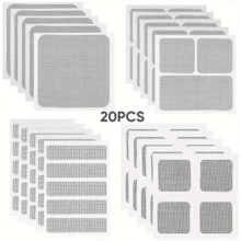 20pcs There Are Four Styles: Window Screen Repair, Mosquito Repellent, Hole Patching, Mosquito Net, Door Curtain Leak Patching, Window Water Flow Hole Patching, Tape, Hole Patching, Window Screen Patching, Hook And Loop, Self-Adhesive Patch, Square, Triangular, Square And Water Flow Hole Patching