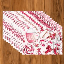 1 cái/4 cái/6 cái Miếng lót đĩa bằng vải lanh in họa tiết Giáng sinh, Trang trí Giáng sinh, Thích hợp cho bàn ăn, Trang trí mọi mùa, Miếng lót bàn có thể giặt được, Trang trí phòng, Miếng lót ly, Miếng lót bàn ăn nhà bếp, Trang trí tiệc trong nhà ngoài trời, Trang trí nhà cửa, Quà tặng lý tưởng - Nhiều màu - Xem 16