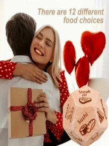 1 pieza Dados de citas de 12 caras para parejas, cubo giratorio de actividad interactiva de alimentos, accesorio creativo de citas para parejas, juguete divertido para vacaciones, regalo sorpresa de Navidad y Día de San Valentín, dados exclusivos de 12 caras para parejas, selector de actividad de alimentos, adecuado para noches de citas y eventos de celebración - Aniversario, Día de San Valentín, Cumpleaños y Regalos de Navidad - Selector de alimentos divertido y creativo (color aleatorio) Decoraciones navideñas Pijamas navideños Regalos de Navidad Decoración navideña