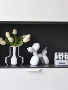 1 Black And White Balloon Dog Ornament, Modern Decorative Home Ornament, Can Be Placed In The Living Room, Bedroom, Bookshelf, Desk, Simple Animal Art Decoration Statue, The Best Gift For Birthdays, The Best Gift For Mothers On Mother's Day