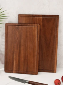 1pc Rosewood Cutting Board, Concave Back, Solid Wood Material, Suitable For Cutting Fruits, Vegetables, Meats In Kitchen, Also Can Be Used For Bread And Snacks