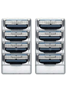 24 Pcs Mach 3 Men's Razor Blades, Replacement Cartridges Compatible With Mach 3 Handle, Triple Blades, Anti-Clogging Design, Soft Lubricating Strip, Suitable For Sensitive Skin