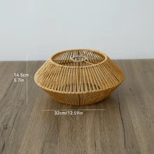 1pc Bohemian Style Paper Rope Lampshade, Rustic Hanging Lamp Shade, Woven Paper Rope Basket Ceiling Light Shade, DIY Pendant Light Shade, Suitable For Living Room, Kitchen Island, Dining Room Decor, Unique Home Decor Lampshade (Excluding Lighting Cord And Lamp Base) - Multicolor - View 15