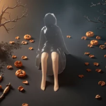 1 Stück Halloween mysteriöse Harz Dekorationsskulptur, Tischdekoration für Zuhause