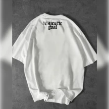 Majestic Goal Men's Street Graphic T-Shirt - Standout Letters And Bird Print, Loose Fit With Crew Neck And Short Sleeve, Breathable Summer Casual Tee, Machine Washable, Casual Tee | Loose Top | Comfortable Fabric - 白色 - 查看 2
