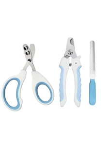 1个不锈钢双孔猫指甲钳，橙色不锈钢材质，美容工具，精准修剪不伤宠物指甲，设计简洁，握感舒适，两种孔径大小适合大猫和小猫，优质材料，易于使用，深度清洁，减少猫咪掉毛。