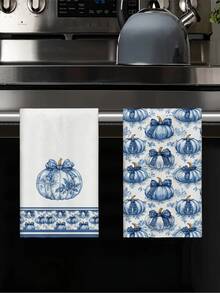 2pcs/4pcs/12pcs Pumpkin Kitchen Towels, Thanksgiving Dish Cloths, Thanksgiving Home Decor, Thanksgiving Kitchen Decor, Modern Style, Absorbent & Quick Dry, Microfiber Material, Rectangular 40*60CM, Digital Printing Pattern, Suitable For Autumn Kitchen Decor, Outdoor Party Decoration, Thanksgiving Holiday Gifts, Birthday Gifts