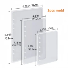 26-teiliges Notizbuch Silikon-Formset, Silikon-Formset für Notizbuchdeckel, geeignet für A5, A6, A7, Silikon-Epoxidharz-Forme für Notizbücher, DIY-Set mit Buchringen, Löffeln, Pinzetten, Bechern, Pipetten, Holzstäbchen