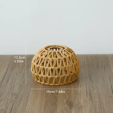 1pc Bohemian Style Paper Rope Lampshade, Rustic Hanging Lamp Shade, Woven Paper Rope Basket Ceiling Light Shade, DIY Pendant Light Shade, Suitable For Living Room, Kitchen Island, Dining Room Decor, Unique Home Decor Lampshade (Excluding Lighting Cord And Lamp Base) - Multicolor - View 12