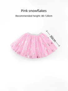 1 件女童芭蕾舞裙，3-6 岁，3/4 层网眼薄纱裙，雪花印花，公主裙，适合复活节、圣诞节、派对、生日、芭蕾舞、创意礼物 - 彩色 - 查看 4