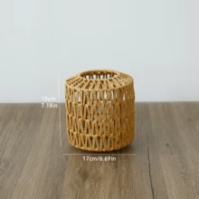 1pc Bohemian Style Paper Rope Lampshade, Rustic Hanging Lamp Shade, Woven Paper Rope Basket Ceiling Light Shade, DIY Pendant Light Shade, Suitable For Living Room, Kitchen Island, Dining Room Decor, Unique Home Decor Lampshade (Excluding Lighting Cord And Lamp Base) - Multicolor - View 17