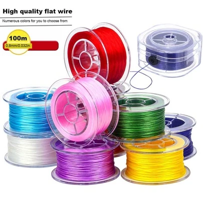1-2Roll 100m Elastic String For Bracelets, 0.8mm Stretchy Strings Stretch Bead Cord For Jewelry Bracelet Making Necklaces Beading DIY Craft
