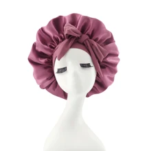 Luxurious Pink Satin Bonnet With Adjustable Tie Band & Bow Accent - Soft Hair Protection For Women & Men, Comfortable Ruffled Design For A Snug Fit, Hair Protection | Satin Cap | Smooth Satin Finish