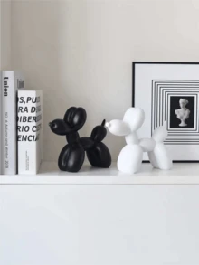 1 Black And White Balloon Dog Ornament, Modern Decorative Home Ornament, Can Be Placed In The Living Room, Bedroom, Bookshelf, Desk, Simple Animal Art Decoration Statue, The Best Gift For Birthdays, The Best Gift For Mothers On Mother's Day